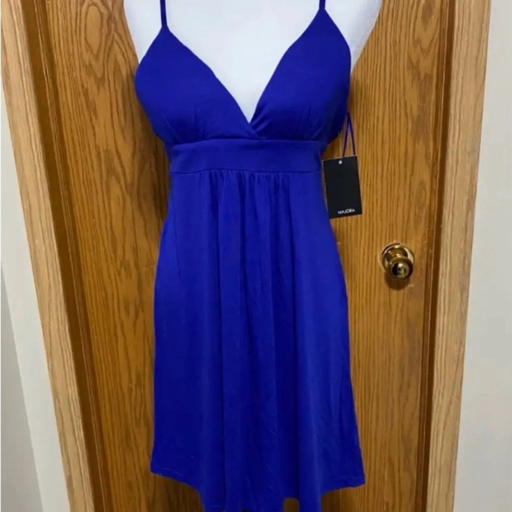 Elegant Blue Spaghetti Strap Dress